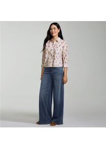 LANDS' END Starfish Knit-Jeans mit weitem Bein in Petite-Gr&ouml;&szlig;e, Damen, size: petite, Blau, Baumwoll-Mischung/Polyester-Mischung, by Lands' End