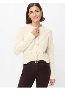 Brax Damen Strickjacke Style ANIQUE dark ecru, Altwei&szlig;, Gr. 38