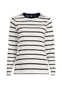 LANDS' END Lang&auml;rmeliges Supima-Shirt mit Rundausschnitt f&uuml;r Damen, Damen, size: regular, Schwarz, by Lands' End