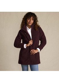LANDS' END Boucl&eacute;-Jacke in Petite-Gr&ouml;&szlig;e, Damen, size: petite, Rot, Polyester, by Lands' End