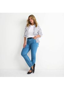 LANDS' END Straight Fit Recover Jeans Mid Waist in Plus-Gr&ouml;&szlig;e, Damen, size: plus, Blau, Elasthan/Baumwoll-Mischung/Polyester-Mischung, by Lands' End