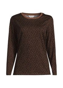 LANDS' END Lang&auml;rmeliges Supima-Shirt mit Rundausschnitt f&uuml;r Damen in Petite-Gr&ouml;&szlig;e, Damen, size: petite, Braun, by Lands' End