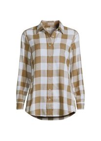 LANDS' END Boyfriend-Bluse aus Flanell f&uuml;r Damen in Petite-Gr&ouml;&szlig;e, Damen, size: petite, Beige, Baumwolle, by Lands' End