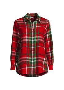 LANDS' END Boyfriend-Bluse aus Flanell f&uuml;r Damen in Plus-Gr&ouml;&szlig;e, Damen, size: plus, Rot, Baumwolle, by Lands' End