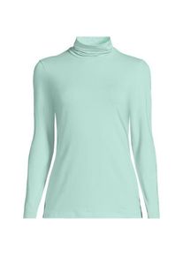 LANDS' END Rollkragenshirt aus Baumwoll/Modalmix, Damen, size: regular, Blau, Baumwolle/Elasthan/Baumwolle Modal, by Lands' End