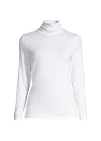 LANDS' END Rollkragenshirt aus Baumwoll/Modalmix in Petite-Gr&ouml;&szlig;e, Damen, size: petite, Wei&szlig;, Baumwolle/Elasthan/Baumwolle Modal, by Lands' End