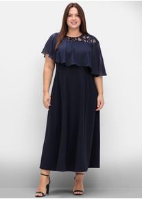 sheego Gro&szlig;e Gr&ouml;&szlig;en Abendkleid mit Chiffon-Cape, marine, Gr&ouml;&szlig;e 54 - Damen