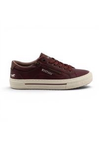 Mustang Damen-Burgundfarbene Kunstleder-Sneaker-Sneaker-Casual-Schuhe &ndash; M0112011