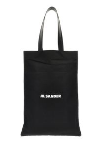 Jil Sander Schwarze Baumwoll-Shopper-Tasche