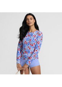 LANDS' END Schnelltrocknendes UPF 50 Sonnenschutz-Badeshirt f&uuml;r Damen, Damen, size: regular, Blau, Nylon-Mischung, by Lands' End