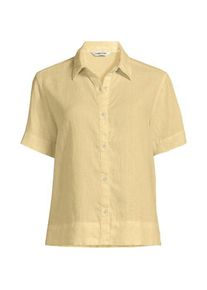 LANDS' END Premium Reinleinen-Hemd mit kurzen &Auml;rmeln f&uuml;r Damen in Plus-Gr&ouml;&szlig;e, Damen, size: plus, Gelb, Leinen, by Lands' End