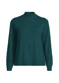 LANDS' END Stehkragenpullover mit &Auml;rmelkn&ouml;pfen f&uuml;r Damen, Damen, size: regular, Gr&uuml;n, Polyester/Nylon/Viskose, by Lands' End