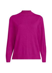 LANDS' END Stehkragenpullover mit &Auml;rmelkn&ouml;pfen f&uuml;r Damen in Petite-Gr&ouml;&szlig;e, Damen, size: petite, Pink, by Lands' End