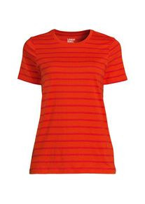 LANDS' END Supima Kurzarm-Shirt mit rundem Ausschnitt f&uuml;r Damen in Petite-Gr&ouml;&szlig;e, Damen, size: petite, Orange, Baumwolle, by Lands' End