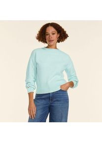 LANDS' END Wool Touch Pullover mit gerolltem Ausschnitt f&uuml;r Damen in Petite-Gr&ouml;&szlig;e, Damen, size: petite, Blau, Wolle/Polyester/Nylon, by Lands' End