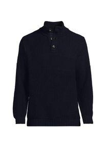 LANDS' END Strukturierter Troyer-Pullover Drifter f&uuml;r Herren, Herren, size: regular, Blau, Baumwolle, by Lands' End