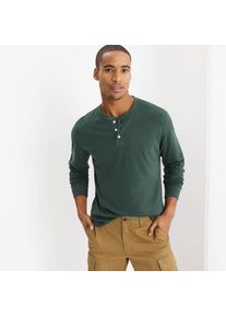 LANDS' END Super-T Langarm-Henleyshirt f&uuml;r Herren, Classic Fit, Herren, size: regular, Gr&uuml;n, Baumwolle, by Lands' End