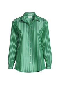 LANDS' END B&uuml;gelfreie Baumwoll-Bluse, Damen, size: regular, Gr&uuml;n, Baumwolle, by Lands' End