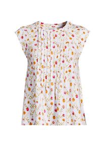LANDS' END Kurz&auml;rmeliges Biesenshirt aus Baumwolle/Modal-Mix f&uuml;r Damen in Plus-Gr&ouml;&szlig;e, Damen, size: plus, Wei&szlig;, Baumwolle Modal, by Lands' End
