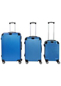 Novel Reisekofferset, Blau, Metall, Kunststoff, Textil, 3-teilig, 30x76x49 cm, Bsci, Zahlenschloss, 360&deg;-Rollensystem, Tragehenkel, Netzfach, Freizeit, Koffer & Taschen, Kofferset