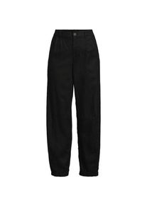 LANDS' END Premium Reinleinen-Barrelhose mit Bundfalten in Petite-Gr&ouml;&szlig;e, Damen, size: petite, Schwarz, Leinen, by Lands' End