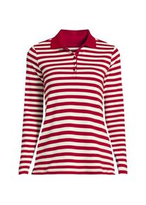 LANDS' END Supima-Poloshirt mit langen &Auml;rmeln f&uuml;r Damen, Damen, size: regular, Rot, Baumwolle, by Lands' End