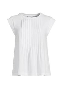 LANDS' END Kurz&auml;rmeliges Biesenshirt aus Baumwolle/Modal-Mix f&uuml;r Damen in Plus-Gr&ouml;&szlig;e, Damen, size: plus, Wei&szlig;, Baumwolle Modal, by Lands' End