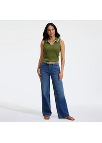 LANDS' END Recover Jeans High Waist mit weitem Bein in Tall-Gr&ouml;&szlig;e, Damen, size: tall, Blau, by Lands' End