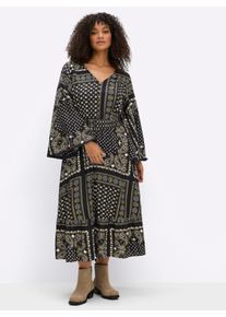 sheego by Joe Browns sheego Gro&szlig;e Gr&ouml;&szlig;en Maxikleid mit Paisley- und Ornamentmuster, schwarz-ocker-gemustert, Gr&ouml;&szlig;e 48 - Damen
