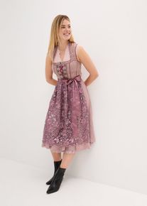 bonprix Dirndl mit Pailletten-Sch&uuml;rze, rosenholz , Gr.44, Edles Dirndl aus edlem Jacquard, besetzt mit Pailletten