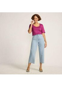 LANDS' END Gemusterte 7/8-Jeans mit weitem Bein High Waist, Damen, size: regular, Schwarz, by Lands' End