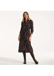 LANDS' END Premium Reinleinen-Midikleid f&uuml;r Damen, Damen, size: regular, Braun, by Lands' End