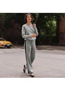LANDS' END Kn&ouml;chellange Feinstrick-Hose mit weitem Bein f&uuml;r Damen, Damen, size: regular, Schwarz, Polyester-Mischung, by Lands' End