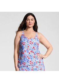 LANDS' END Tankinitop mit Tulpensaum chlorresistent f&uuml;r Damen in Plus-Gr&ouml;&szlig;e, Damen, size: plus, Blau, Nylon-Mischung, by Lands' End