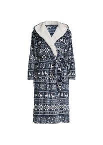 LANDS' END Fleece-Kapuzenmorgenmantel f&uuml;r Damen in Petite-Gr&ouml;&szlig;e, Damen, size: petite, Blau, Polyester, by Lands' End