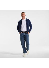 LANDS' END Cardigan aus Baumwolle mit Seide, Herren, size: regular, Blau, by Lands' End