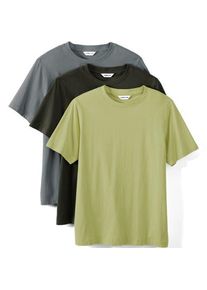 LANDS' END Kurz&auml;rmelige Rundhalsshirts im 3er-Set f&uuml;r Herren, Herren, size: regular, Multi, Baumwolle, by Lands' End
