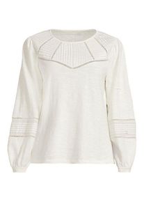 LANDS' END Flammgarn-Shirt mit Biesen-Verzierung f&uuml;r Damen in Plus-Gr&ouml;&szlig;e, Damen, size: plus, Elfenbein, Baumwolle, by Lands' End