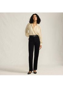 LANDS' END Rail Straight Feincordhose High Waist f&uuml;r Damen in Petite-Gr&ouml;&szlig;e, Damen, size: petite, Schwarz, Elasthan/Baumwoll-Mischung, by Lands' End