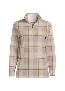 LANDS' END Gemusterter Fleece-Pullover mit Rei&szlig;verschluss f&uuml;r Damen in Plus-Gr&ouml;&szlig;e, Damen, size: plus, Pink, Polyester, by Lands' End