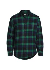 LANDS' END Flanellhemd Flagship, Classic Fit f&uuml;r Herren in Tall-Gr&ouml;&szlig;e, Herren, size: tall, Gr&uuml;n, Baumwolle/Baumwoll-Mischung/Polyester-Mischung, by Lands' End