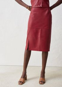 bonprix Lederrock aus Lammnappa, rot, Gr.44, Moderner Lederrock in figurumspielender Form, mit eleganten Schlitz vorne, aus Nappaleder