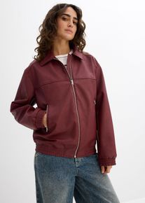 bonprix Oversize Lederimitat-Jacke, rot, Gr.34, L&auml;ssige Oversize-Jacke aus Kunstleder