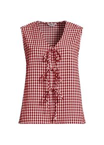 LANDS' END &Auml;rmelloses Gingham-Top mit Schn&uuml;rung f&uuml;r Damen in Petite-Gr&ouml;&szlig;e, Damen, size: petite, Rot, Baumwolle/Polyester/Baumwoll-Mischung, by Lands' End