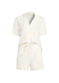 LANDS' END Besticktes Pyjama-Set aus Baumwoll-Jersey f&uuml;r Damen, Damen, size: regular, Elfenbein, Baumwolle, by Lands' End