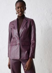 bonprix Blazer aus Lammnappa, rot, Gr.44, Modischer Lederblazer aus Lammnappa mit Pattentaschen, vielseitig kombinierbar., aus Nappaleder