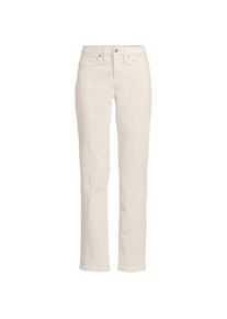 LANDS' END All-Day CoolMax Straight Fit Jeans Mid Waist in Petite-Gr&ouml;&szlig;e, Damen, size: petite, Elfenbein, by Lands' End