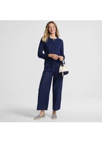 LANDS' END Premium Reinleinen-Schlupfhose in 7/8-L&auml;nge in Petite-Gr&ouml;&szlig;e, Damen, size: petite, Blau, Leinen, by Lands' End