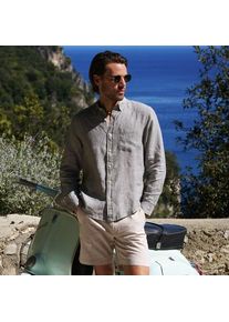 LANDS' END Soft Ease Classic Fit Leinenmix-Shorts f&uuml;r Herren, 18 cm, Herren, size: regular, Beige, Leinen/Baumwoll-Mischung, by Lands' End