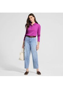 LANDS' END Supima-Poloshirt mit langen &Auml;rmeln f&uuml;r Damen, Damen, size: regular, Lila, Baumwolle, by Lands' End